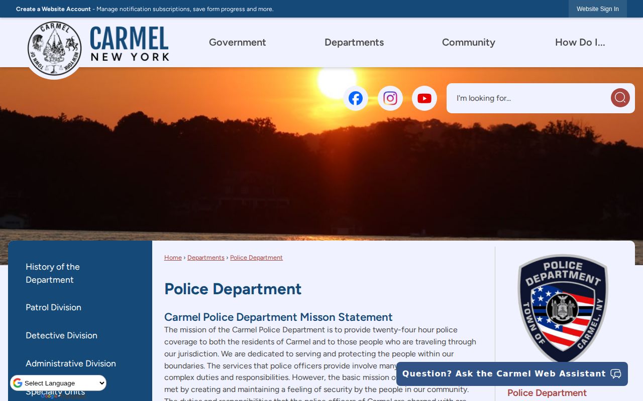 Putnam County Carmel police department source for Carmel arrest records